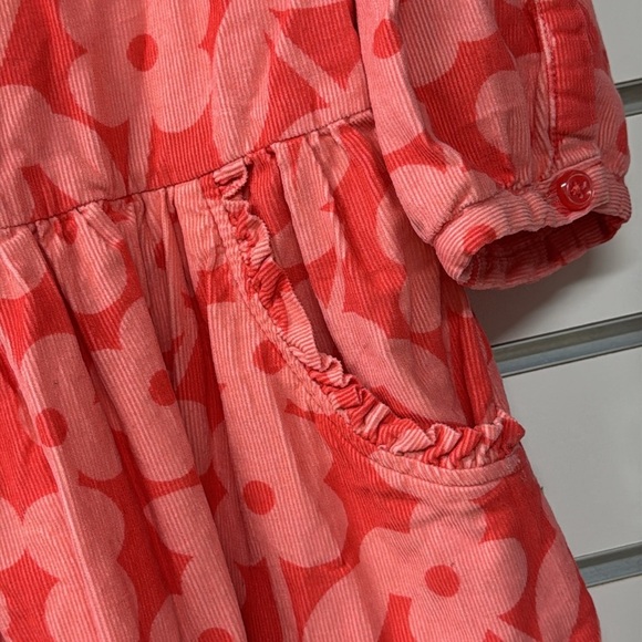 Hanna Andersson pink Floral corduroy, three-quarter sleeve length Kids Dress - Picture 2 of 4
